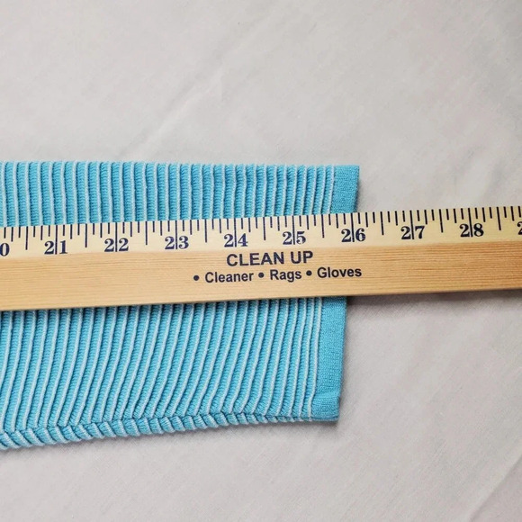 Soft Surroundings Corcovado Zip Sweater Womens Medium Blue White Ribbed Long - Picture 15 of 16